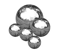LIFKOME 5pcs Garden Reflector Stainless Steel Trim Outdoor Decorations Mirror Wall Decor Reflective Garden Gazing Globe Mirror Solar Water Features for The Garden Outdoor Hollow Ball Metal