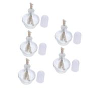 LIFKOME 5pcs Glass Alcohol Burner Lamps Laboratory Thickened Glass with Anti-slip Design and Flame Extinguishing Caps for Safe Experiment Use
