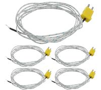 LIFKOME 5Pcs K-Type Thermocouple Temperature Probe Sensor 2M Length Mini Connector Temperature Sensor for Thermocouple Meter Compatible with Tm902C Tes1310, Measuring Range 50 to 400°C,