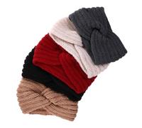 LIFKOME 5pcs Knitted Headbands for Women Cozy Ear Warmers Comfortable Crochet Hairbands for Daily Wear for Spring Autumn Camel
