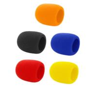 LIFKOME 5Pcs Microphone Sponge Covers Windshield Windscreen Protection for Wireless Mic Indoor Outdoor Use Soft Sponge in Red Yellow Black Orange