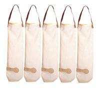 LIFKOME 5pcs Reusable Produce Bags Kitchen Onion Mesh Bags Storage for Vegetables Fruits Foods