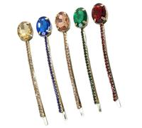 LIFKOME 5pcs Rhinestone Hair Pins Crystal Decorative Bobby Clips for Women Elegant Faceted Gem Barrettes Comfortable Non-pulling Hold for Thick Straight Curly Hair Party and Daily Wear