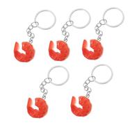 LIFKOME 5pcs Shrimp Keychain Funny Imitation Food Accessories for Handbag Purse Car Decoration Creative DIY Shrimp Models for Play Bowl Accessories Safe Novelty Gift for Women