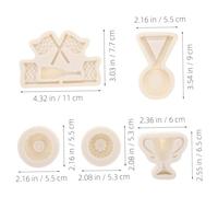 LIFKOME 5pcs Silicone Racing Car Cake Molds Tire Medal Trophy Shapes for Fondant Chocolate Candy Baking DIY Biscuit Decorating Flexible Oven Safe