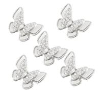 LIFKOME 5pcs Silver Butterfly Nail Studs Nail Art Decor for DIY Manicure Charms Home Use Unique Design Fine Workmanship