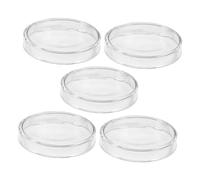 LIFKOME 5pcs Thickened Glass Petri Dishes with Lids Heat-resistant Laboratory Culture Plates for Tissue Culture Biology Chemistry Experiments Reusable Clear Science Tray