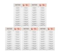 LIFKOME 5Pcs Waterproof 6D Hair-Like Eyebrow Stickers Black 3D Temporary Eyebrow Tattoo Transfers for Women Suitable for Natural Look and Easy