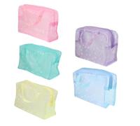 LIFKOME 5pcs Waterproof Cosmetic Bag Makeup Pouch Toiletry Storage Organizer Mixed Colors for Travel Bathroom Essentials