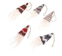 LIFKOME 5pcs Xmas Wine Bottle Covers Knit Faceless Old Man Hats Christmas Decor for Holiday Parties and Home Decoration