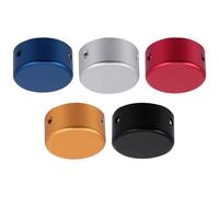 LIFKOME 5sets Pedal Footswitch Topper with Rubber Insert and Screw for Guitar Effect Pedal Protection Outer Easy to Hit Aluminum Alloy Caps in Blue Gold Wine Red Black Silver
