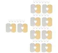 LIFKOME 5sets Stainless Steel Couple Keychain Pendant Charms DIY Jewelry Making Charms for Unique Necklace Designs Elegant Silver Gold Tag Style 4pcs*5