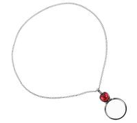 LIFKOME 5x Magnifier Pendant Necklace Red Hanging Reading Magnifier for Women Men Portable Magnifying Glass Jewelry Sweater Chain