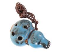 LIFKOME 6 Hole Alto C Ocarina Ceramic Wind Instrument with Finger Chart Professional Mid-Range Tone Lightweight Portable for Hiking and Nature Sounds