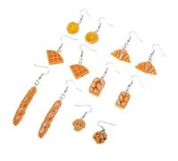 LIFKOME 6 Pairs Resin Simulation Cake Bread Drop Earrings for Women Fun Food Pendant Dangle Jewelry Lightweight Fashion Accessories for Daily Wear