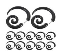 LIFKOME 6 Pairs Stainless Steel Snail Spiral Earrings Punk Fake Gauge Ear Stretchers Asymmetrical Wings Design Comfortable Ear Jewelry for Women Men