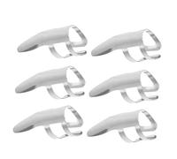 LIFKOME 6 Pieces Stainless Steel Large Hole Guitar Finger Picks Metal Finger Protectors for Banjo and Guitar Players, Sturdy Instrument Accessories for String Control