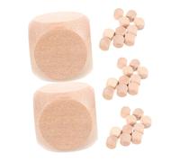 LIFKOME 60pcs Blank Wooden Dice with Rounded Corners Small Wood Blocks for DIY Craft Projects Educational Math Teaching Tools for Group Activities