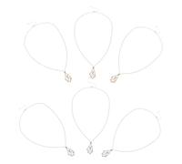 LIFKOME 6pcs Adjustable Metal Mesh Crystal Holder Necklace with Raw Stone Cage Pendant for Women Versatile Choker for Layering and Outdoor Wear Stylish Valentines Day