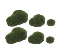 LIFKOME 6pcs Artificial Moss Rocks Lightweight Decorative Faux Moss Stones for Miniature Landscape Floral Arrangements Fairy Gardens and Terrariums Indoor Outdoor Use
