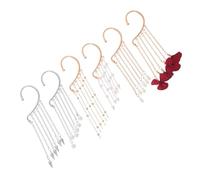 LIFKOME 6pcs Boho Tassel Drop Earrings Long Linear Dangle Ear Clip Jewelry Non Piercing Lightweight Ear Cuff Fashion Statement for Wedding Party Women