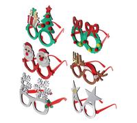 LIFKOME 6pcs Christmas Holiday Party Sunglasses with Glitter Snowflake Star Designs Lightweight Festive Eyewear for Nye Celebration Spanish Letter Photo Props for Fun Seasonal Costume