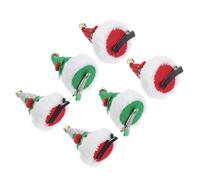 LIFKOME 6Pcs Christmas Santa Claus Hat Hair Clips Cute Party Accessories for Green Silver and Red Christmas Tree Styling Hairpins for Festive Celebrations