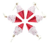 LIFKOME 6pcs Christmas Tree Hanging Ornaments Xmas Cartoon Ice Cream Pendants Home Decorations Xmas Party Hanging Decor