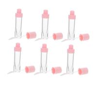 LIFKOME 6Pcs Clear Refillable Lip Color Containers Round Lip Glaze Hollow Tubes for Balm and Gloss Storage Portable Small