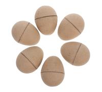 LIFKOME 6pcs DIY Paper Easter Eggs Unpainted Blank Brown Pulp Eggs for Creative Painting Holiday Decoration and Festive Crafting Party Favors