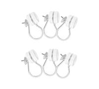 LIFKOME 6pcs DIY Pearl Base Ear Clips for Non-Pierced Ears Silicone Invisible Earring Findings White Tone Jewelry Making Supplies for Custom Earrings