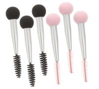 LIFKOME 6pcs Double-ended Makeup Sponge Brush with Lash and Eyebrow Applicators Professional Dual-head Cosmetic Sponges for Precise Eyeshadow and Eyelash Styling for Beginners and Artists