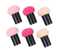 LIFKOME 6PCS Dual-use Mushroom Head Makeup Sponge Set Soft Cosmetic Blenders for Foundation and Eyeshadow Application Ergonomic Design for Dry and Wet Use Skin Tone and Pink Shades