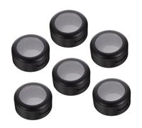 LIFKOME 6pcs Empty Single Color Eyeshadow Cases Matte Black Refillable Makeup Powder Sample Containers with Transparent Cover for Travel and Daily Storage