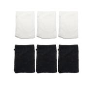 LIFKOME 6pcs Facial Cleaning Gloves Makeup Remover Soft Fine Exfoliating Bath Spa Gloves for Gentle Reusable Skincare Black White