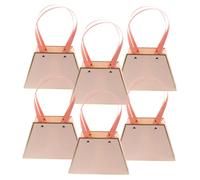 LIFKOME 6pcs Flower Packaging Bag Trapezoidal Bouquet Packing Bags for Party Decorative Paper Handles