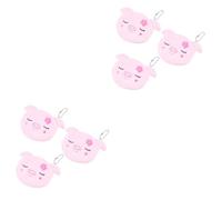 LIFKOME 6pcs Fluffy Plush Pink Pig Coin Purse Zippered Wallets for Girls Lightweight and Slim Design Portable Key Storage for Daily Use for School and Shopping