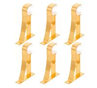 LIFKOME 6Pcs Gold Curtain Rod Brackets Wall Mount Holders for Drapery Poles Smooth Surface Support for Window and Door Curtains Classic Style Suitable for Living Bedroom Office