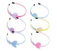 LIFKOME 6pcs Gradient Heart Headband for Comfortable Colorful Rainbow Hairbands Easy to Wear Hair Accessories for Birthday Party and Daily Use