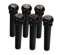 LIFKOME 6pcs Guitar Accessories Wood Bass Pegs Decorative Bridge Pins Replacement Bridge Pins Bass Pegs Replacement Acoustic Guitar Repair Tools Black