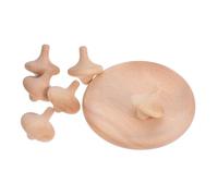 LIFKOME 6pcs Handmade Wooden Spinning Tops DIY Craft Painting for Early Education Indoor Games Enhance Creativity Hand-eye Coordination Interaction