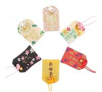 LIFKOME 6pcs Japanese Omamori Blessing Bags for Wealth and Health Mixed Styles Amulet Charms for Luck and for Wallets Bags and Home Decor