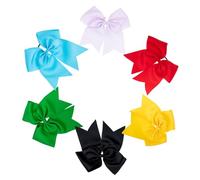 LIFKOME 6pcs Large Bow Hair Ties Elastic Hair Ropes with Big Bowknot for Women Solid Ponytail Holders for Parties and Photo Shoots