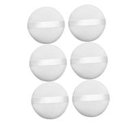 LIFKOME 6PCS Large Round Plush Cosmetic Powder Puff for Female Makeup Application Soft Reusable Household Puff with Hand-stitched Ribbons Suitable for Natural Loose and Sculpting Powder