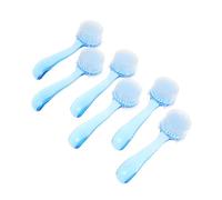LIFKOME 6pcs Manicure Brush Tool Set with Abs and Nylon Material for Easy Application and Dust Cleaning, Blue Fingernail Dust Brushes for Professional Manicure Use