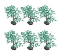 LIFKOME 6pcs Plastic Green Model Trees for Train Diorama Removable Branches and Leaves DIY Railroad Scenery Landscape Accessories for Scale Model Railway