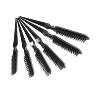 LIFKOME 6pcs Professional Three-row Teasing Comb Set for Black Hair, Barber Hairdressing Styling Brushes with Pointed Tail for Volumizing and Scalp Detangling