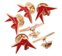LIFKOME 6pcs Red Origami Crane Brooch Lightweight Alloy Cartoon Pins for Women Compact Stylish Lapel Pins for Clothes Bags Decoration Versatile Fashion Accessory for Casual and Formal