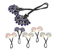 LIFKOME 6pcs Rhinestone Peacock Hair Clips French Twist Hairstyle Tool Lightweight Comfortable Hair Bun Shaper for Women Easy Lazy Curler
