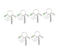 LIFKOME 6pcs Science Teacher Key Biochemistry Instrument Microscope Charm Keychain for Chemistry for Teacher Day and Holidays